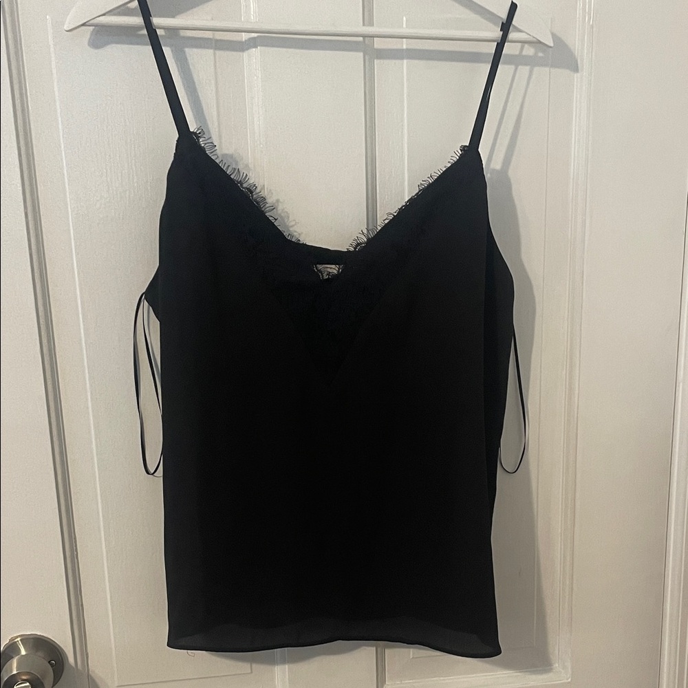 Socialite Black Lace Trim Cami Top
